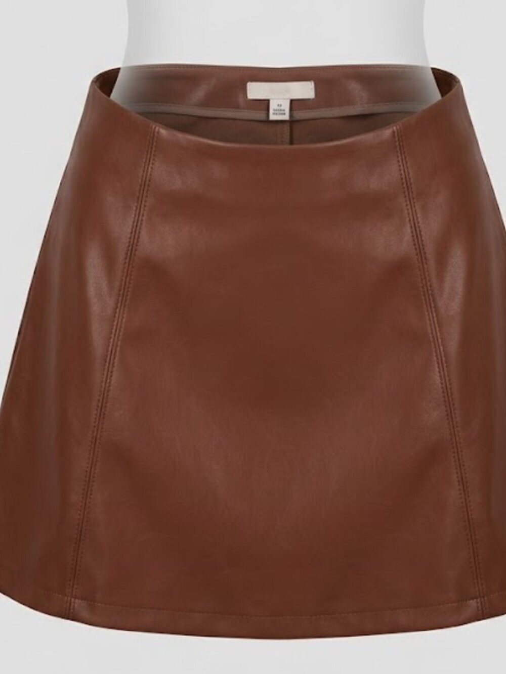 MANGOPOP Tan/Brown Faux Leather Mini Skirt NWT Size XS
